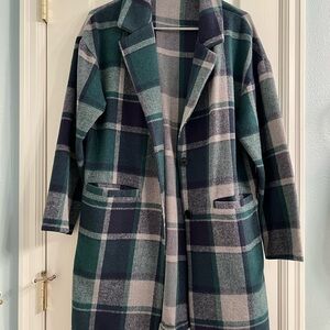 Green and Gray Plaid Jacket